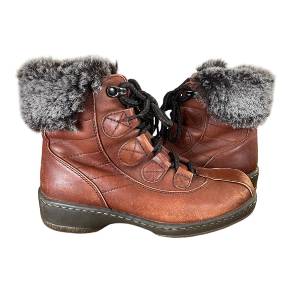 Women's Blondo Brown Lace-up Sherpa Lined Ankle Boots - Size 6 M # 714P46 - Picture 2 of 12